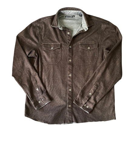 (M) Age of Wisdom Brown Button Down