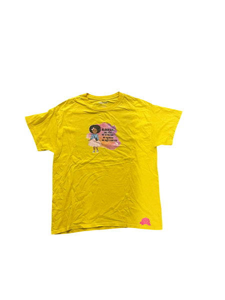 (L) Yellow Black Girl Tee