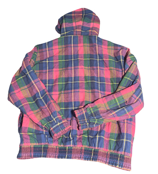 (L) Women’s Purple Plaid Reversible Zipup