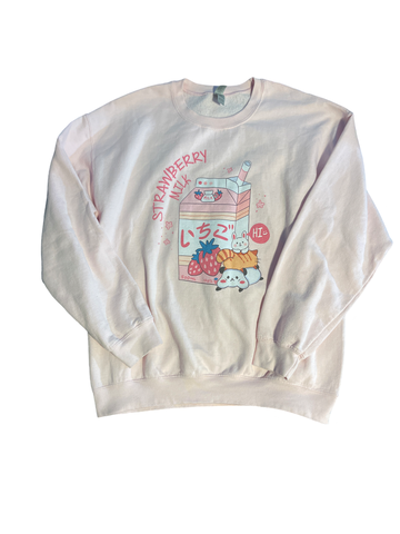 (XL) Strawberry Milk pink Pullover