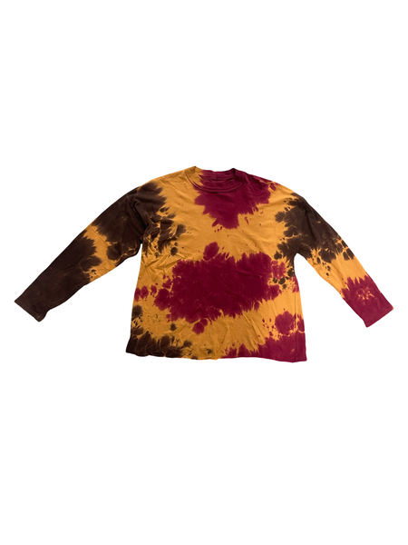 (L) Brown/Orange Tie-Dye Longsleeve