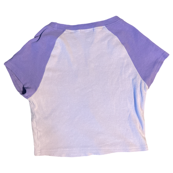 (S) Stella Tweed Two-tone Cropped Smiley Tee