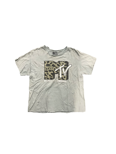 (L) Light Blue Leopard MTV Shirt