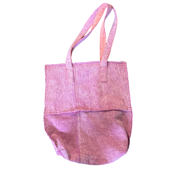 Pink Distressed Jean Bag
