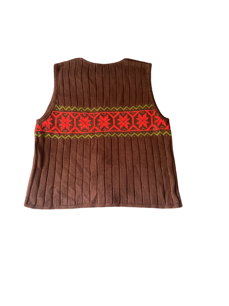 (L) Jennifer Moore Brown Vest