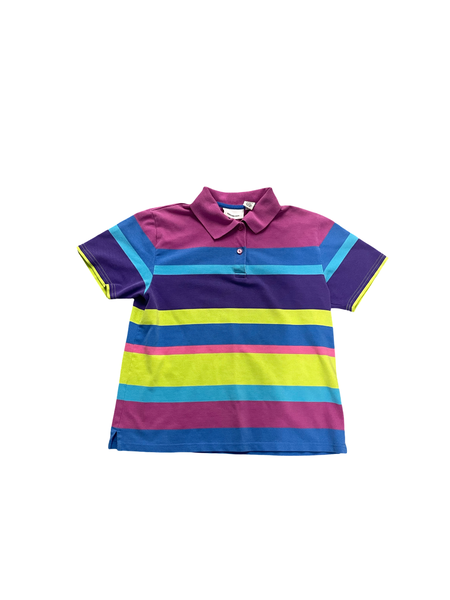 (S) Multicolored Striped Polo