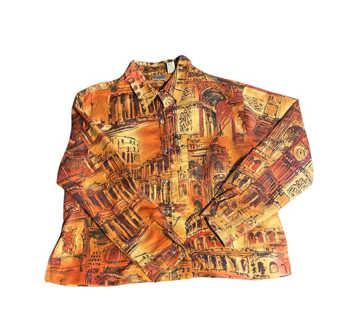 (XL) Chico’s Graphic Button Up