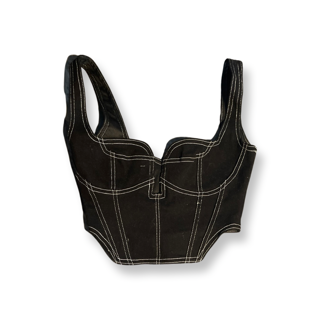 (XS) Women’s Denim Black Corset