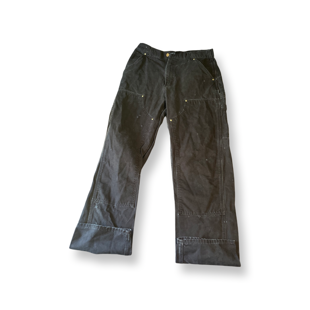 (32) Black Carhartt Double Knee Jeans
