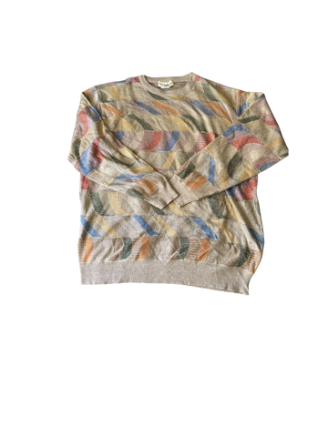 (L) Multicolored Khaki Sweater