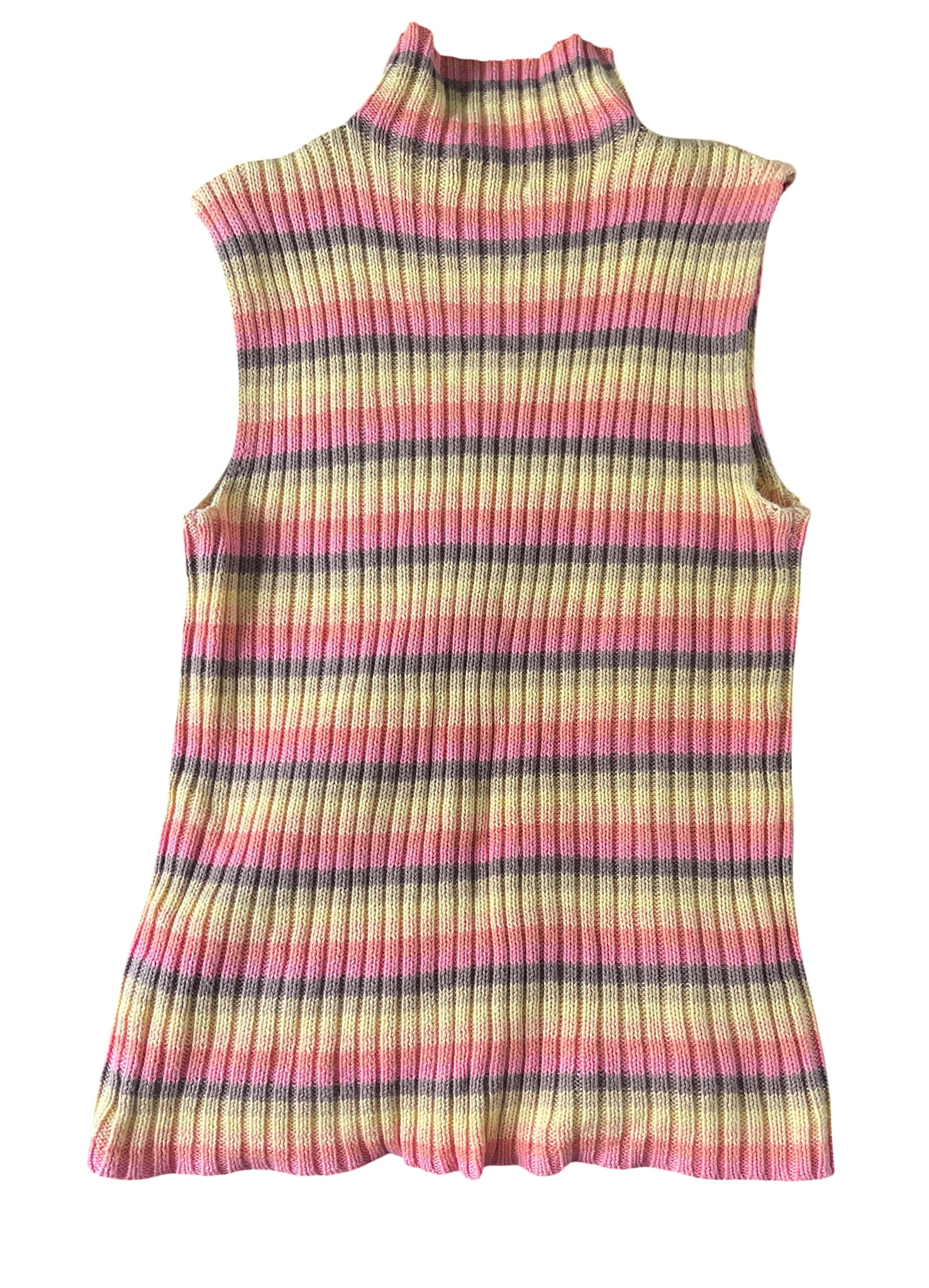 (S) New York n Co Multicolored Knitted turtleneck vest