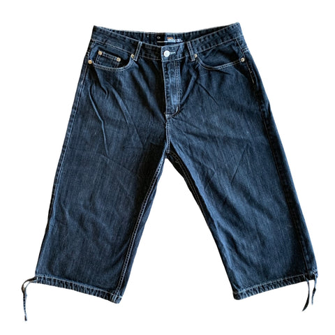 (38)Dark Blue Denim Capri Jhorts