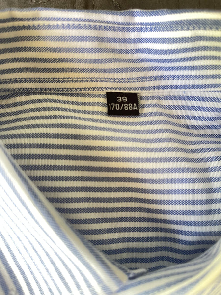 (M) Blue Striped Button Up