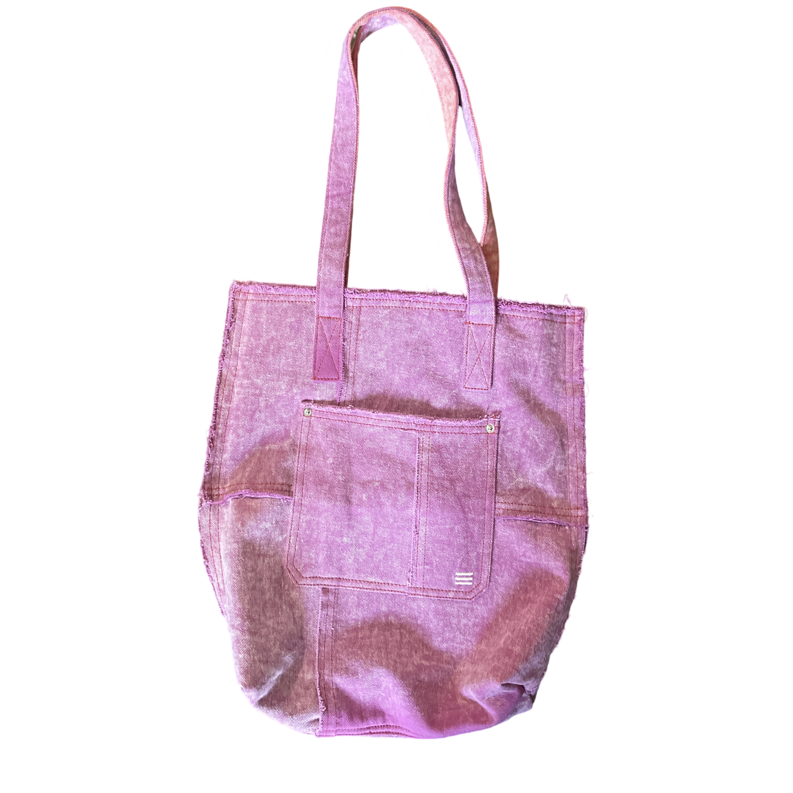 Pink Distressed Jean Bag