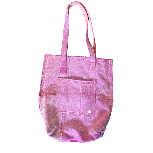 Pink Distressed Jean Bag