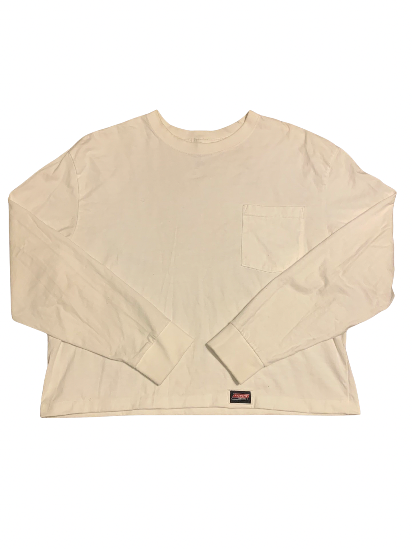 (XL) Cropped Dickies White Long sleeve Crewneck