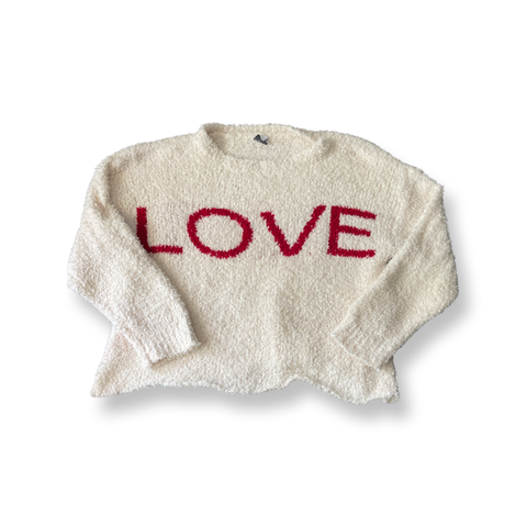 (L) Cropped “LOVE” Sweater