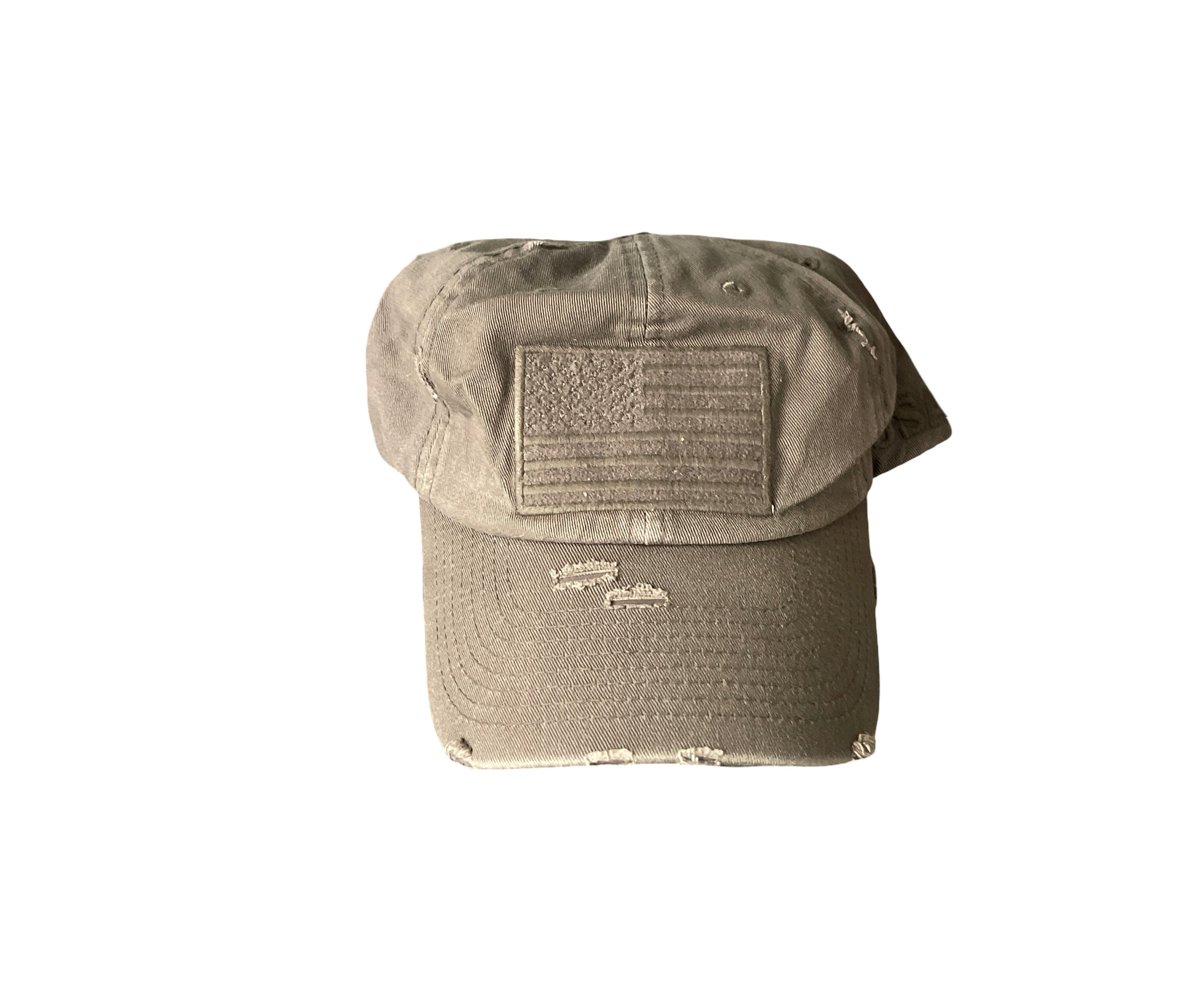 Grey Distressed USA Hat