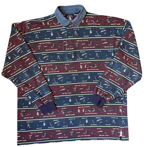(XL) ‘Fisherman Hooks’ Collar Shirt
