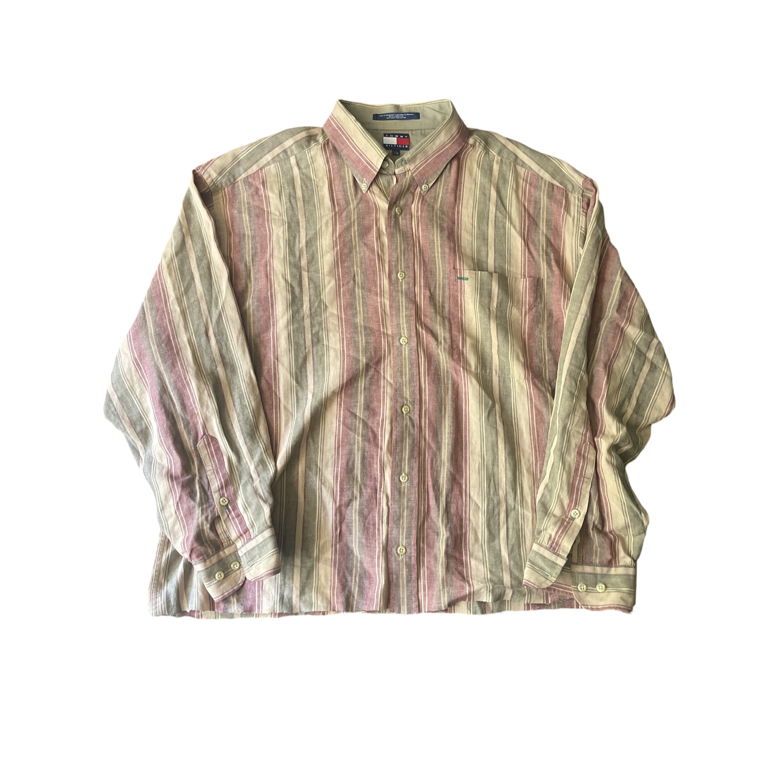 (XL) Striped Pastel Tommy Hilfiger Button Up