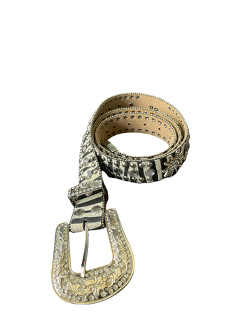 Zebra Print Studded Belt