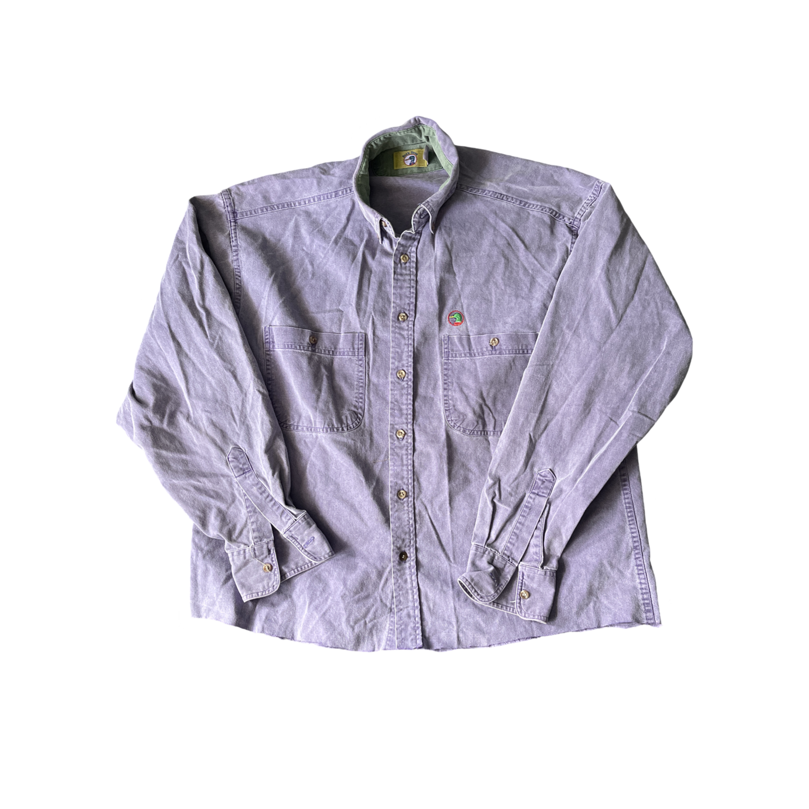 (M) Cropped Lavender Duck Head Flannel