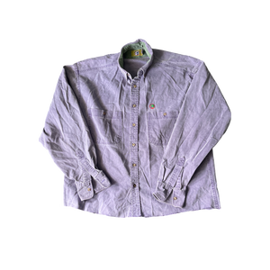 (M) Cropped Lavender Duck Head Flannel