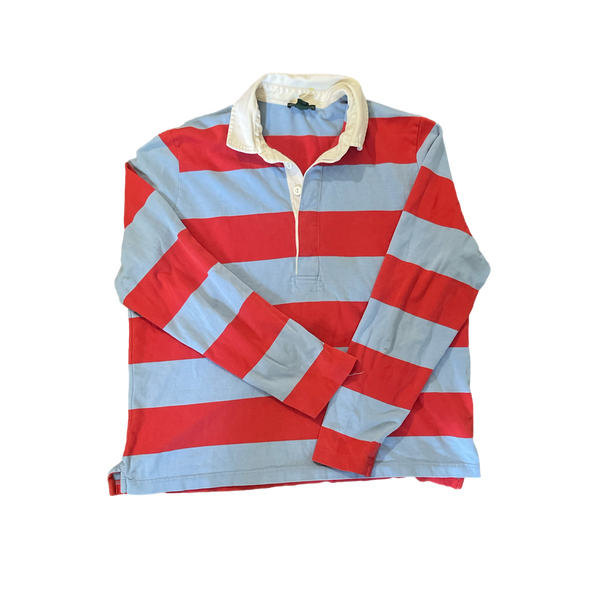 (XL) JCrew Cropped Red/Blue Longsleeve