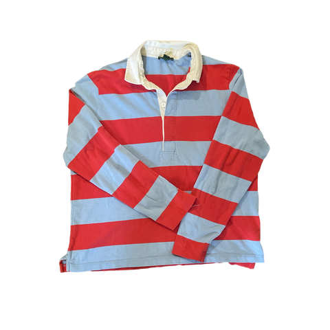 (XL) JCrew Cropped Red/Blue Longsleeve