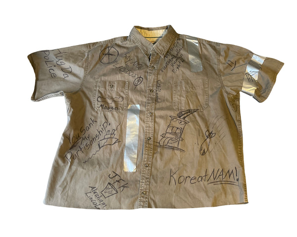 (XXL) Custom War Button Up