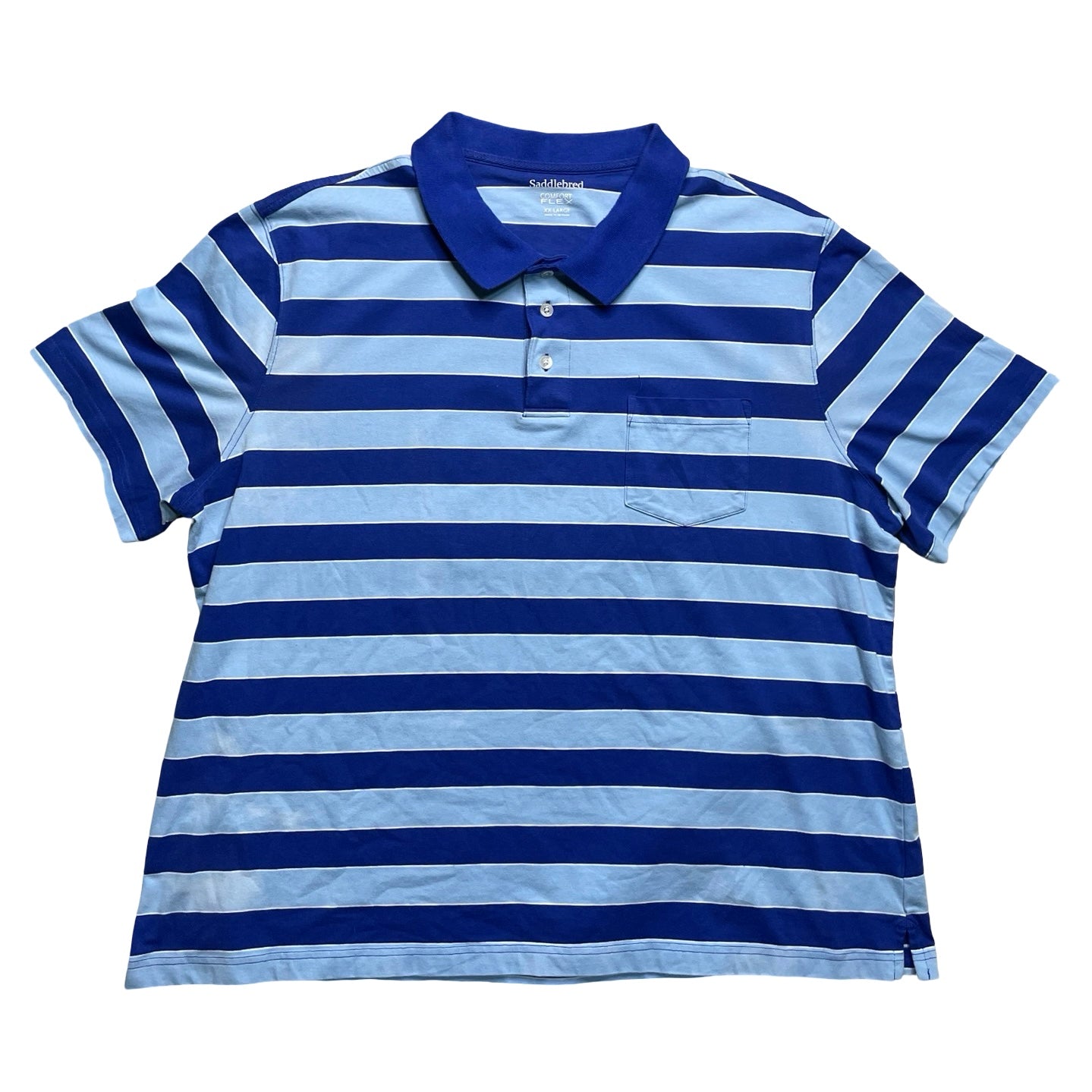 (XXL) ‘Blue Striped’ Boxy Polo