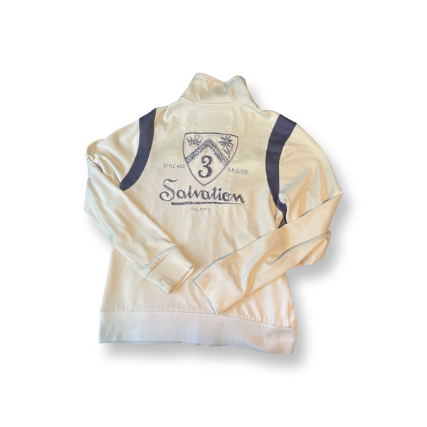 (S) Vintage Guess Sportswear Cream “Salvation” Zipup
