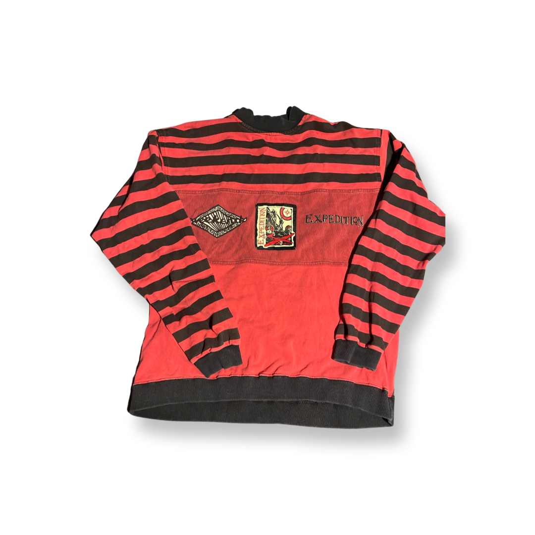 (L) Weekend Expedition Red Striped Longsleeve