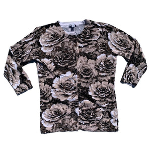 “Monotone Flowers” Cardigan