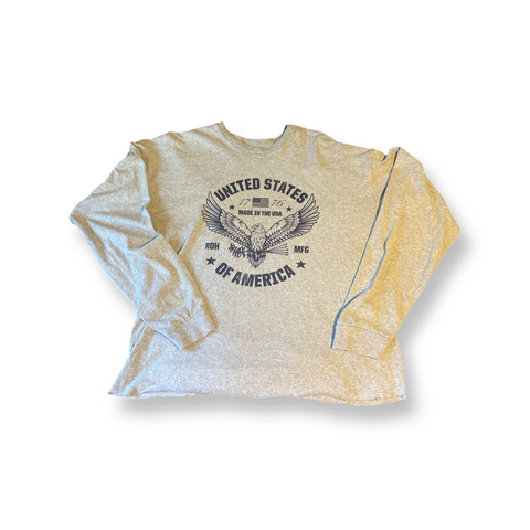 (L) Grey USA Cropped Longsleeve