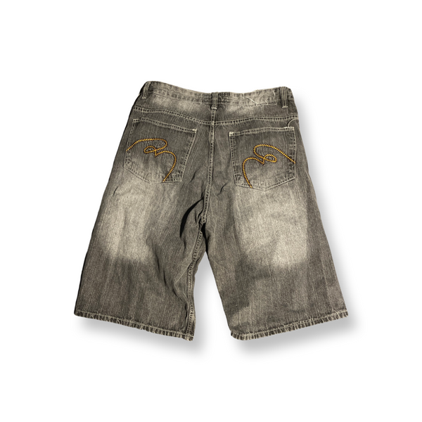 (36) Faded Black Indigo30 Jorts