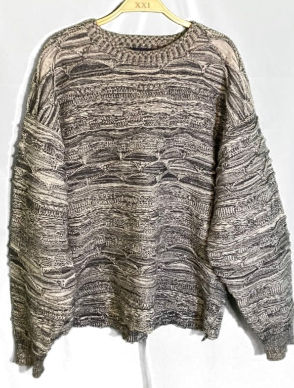 (L) Cropped Grey Knitted sweater