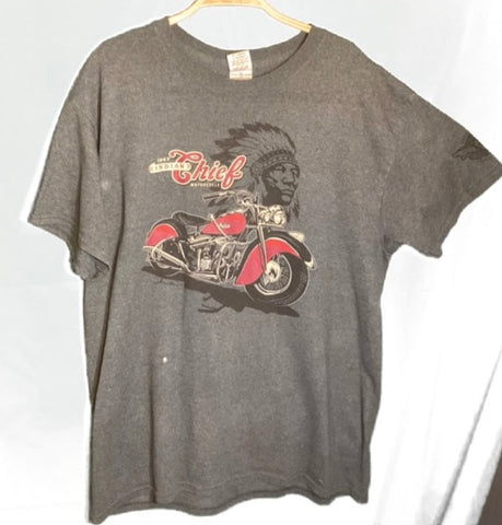 (M) Grey  Motorcycle “Chief” Tee