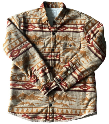 (L) Desert Sand Multi Colored Button Up Jacket