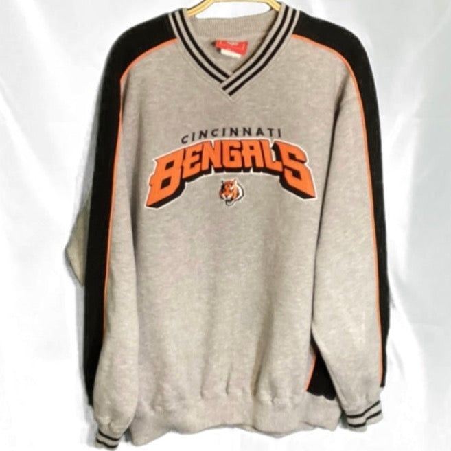 (L) Grey Cincinnati Bengals Team Pullover