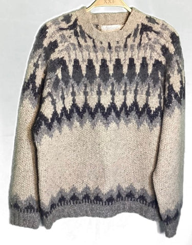 (L) Beige 90s Knitted Sweater