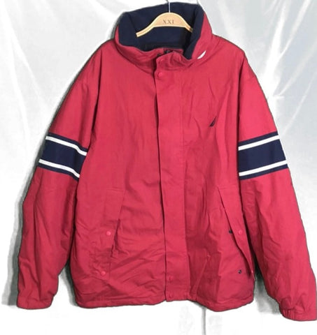 (L) Red Nautica Winter Zip Up