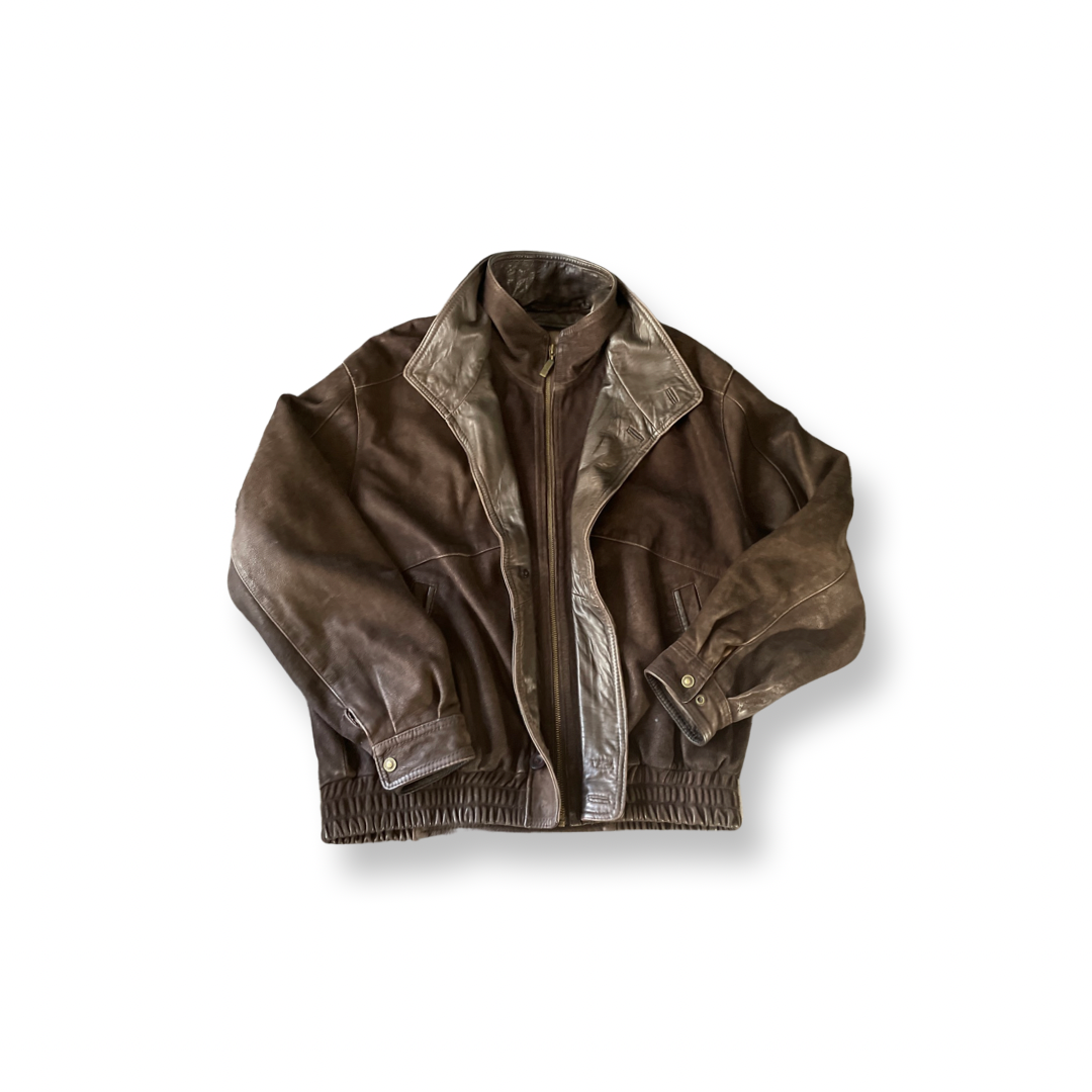 (XL) Vintage Wilson’s Brown Leather Jacket