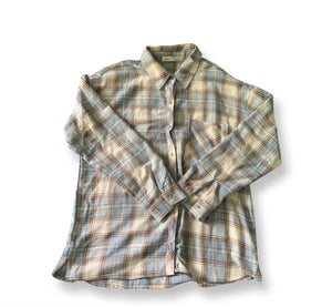 (M) Tan/ Baby Blue Flannel