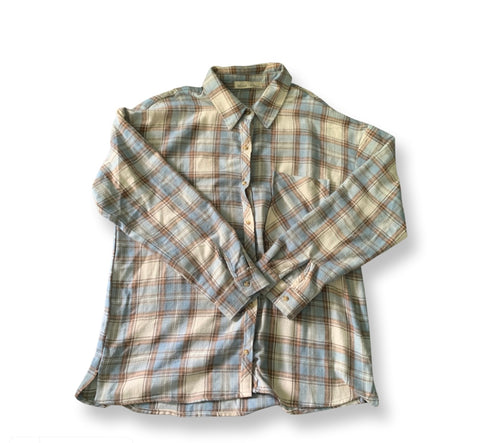 (M) Tan/ Baby Blue Flannel