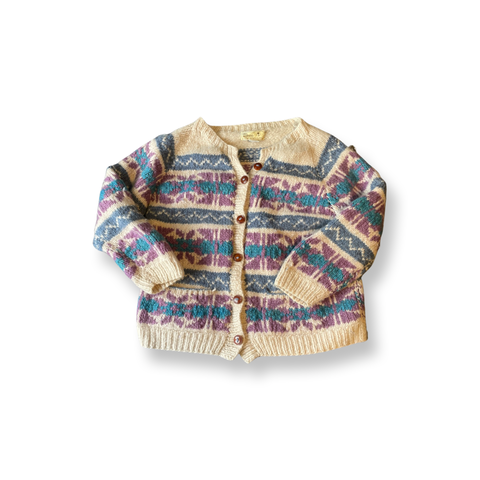 (M) Multicolored knitted cardigan sweater