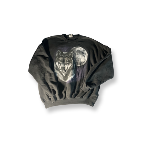 (XL) Black “Wolf” Graphic pullover