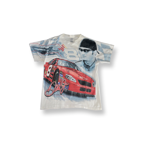 (M)White Vintage Dale Jr Graphic Racer Tee