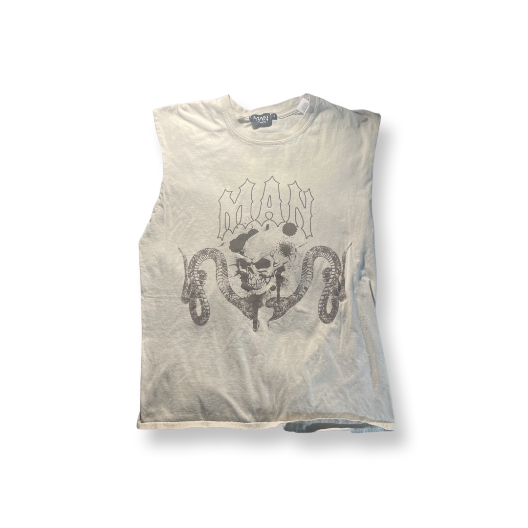 (M) “MAN” Sleeveless Graphic Tee