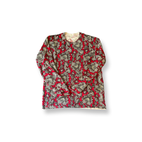 (L) Red Women’s Floral Sweater